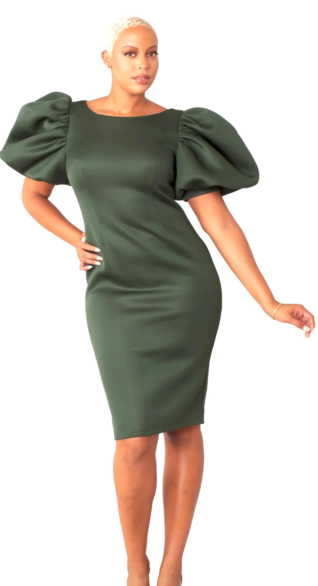 HUNTER GREEN SCUBA DRESS