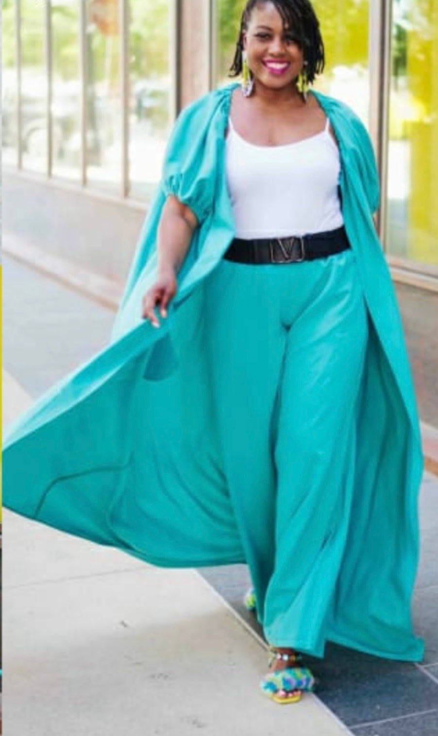 Turquoise 2-Piece Pants Set