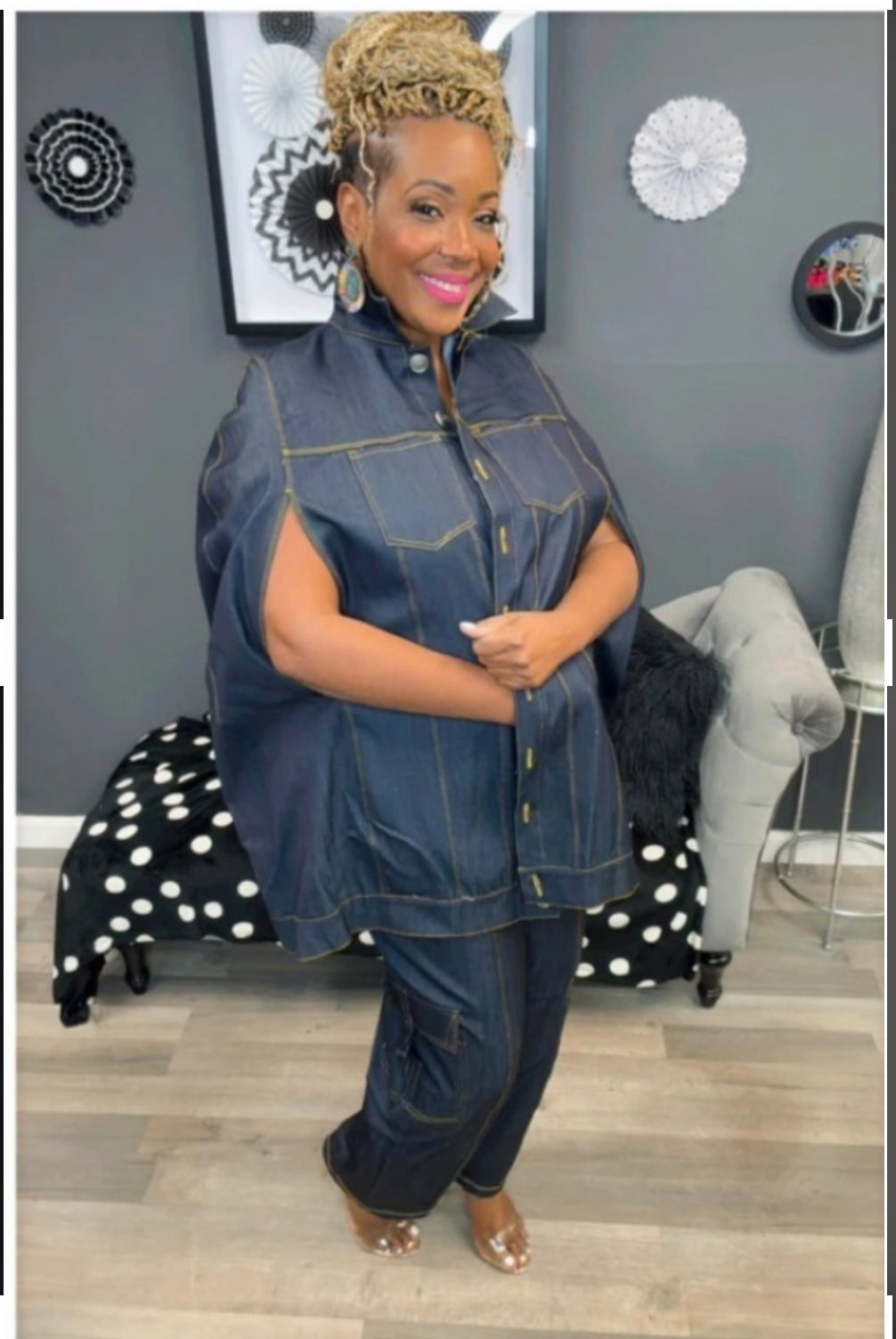 DENIM 2PC PANTS SET
