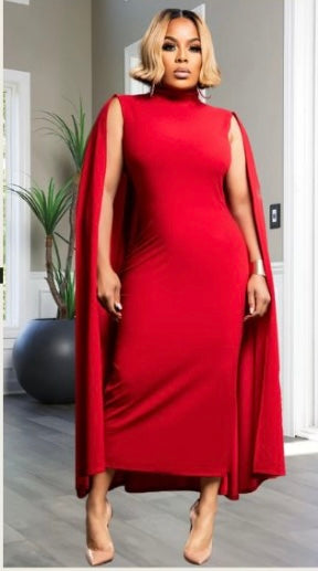 RED CAPE DRESS