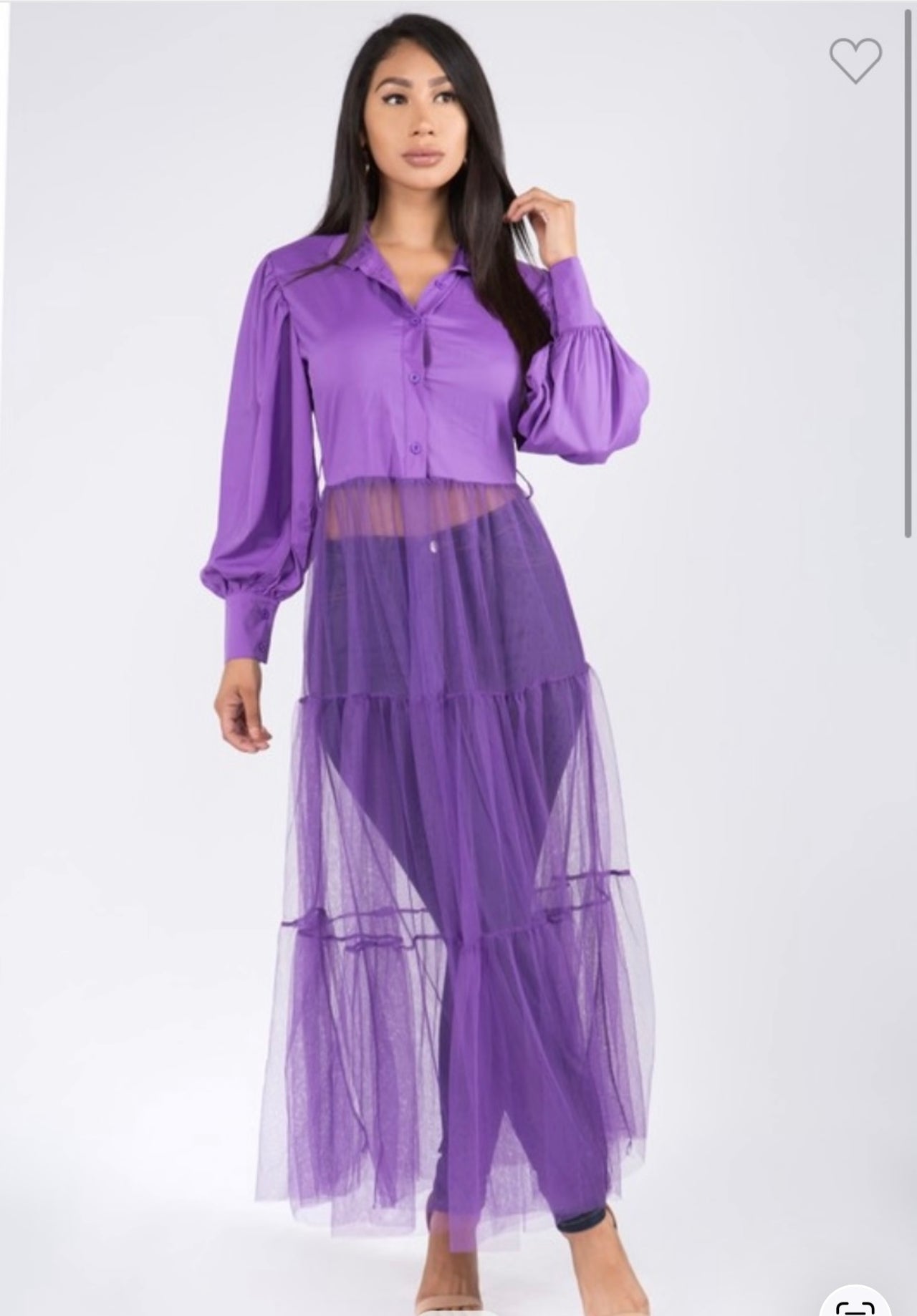 ELEGANT PURPLE  BLOUSE WITH LAYERS OF TOOL