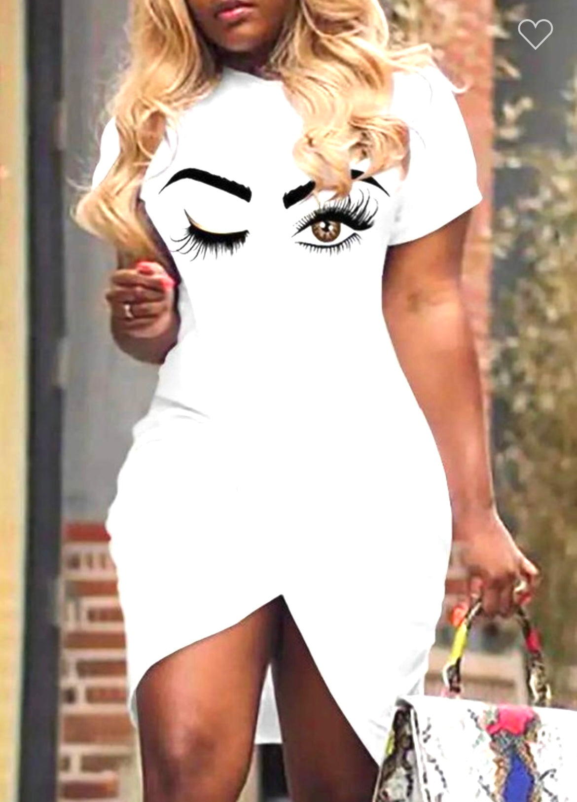 WHITE EYELASH DRESS