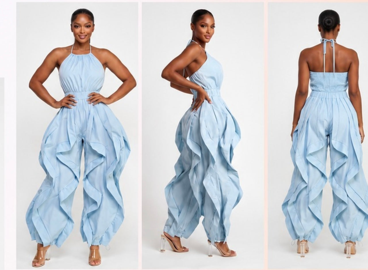 POWDER BLUE ONE PIECE JUMPSUIT