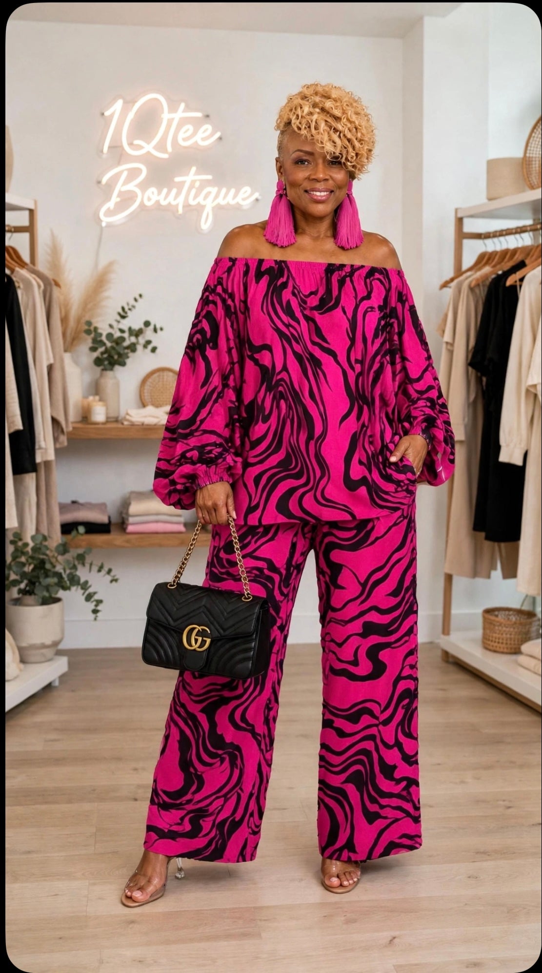 MULTI PINK 2-PIECE PANTS SET