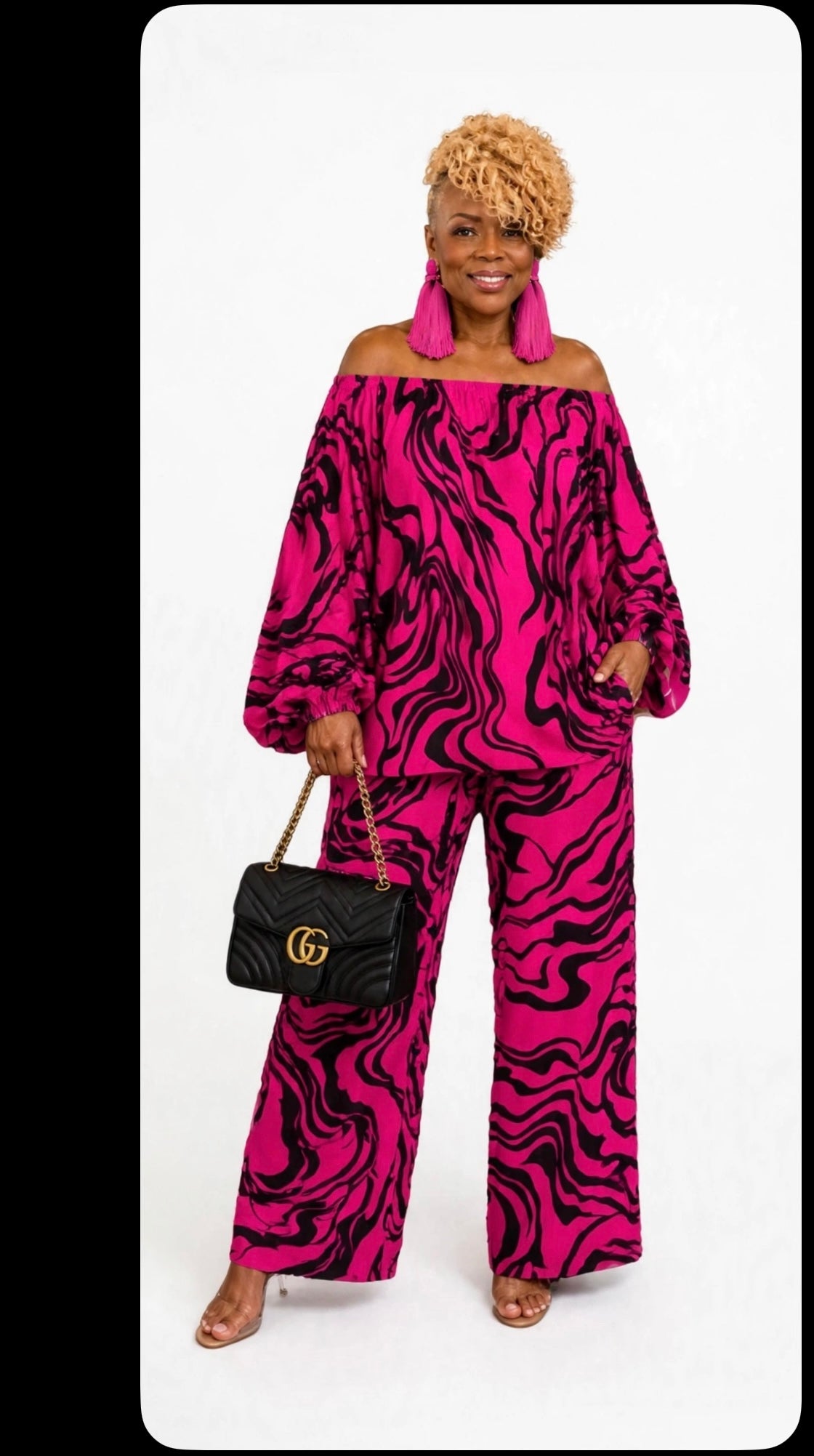MULTI PINK 2-PIECE PANTS SET