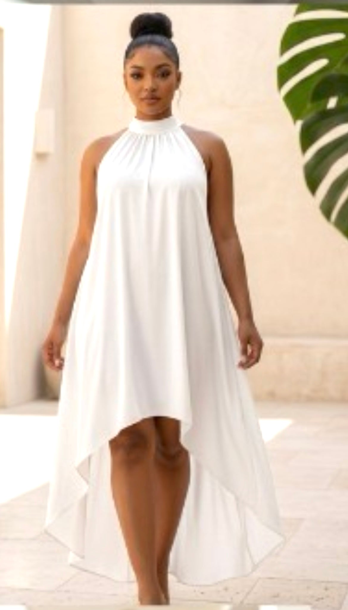 HALTER TOP HIGH, LOW, ELEGANT SUN DRESS ￼