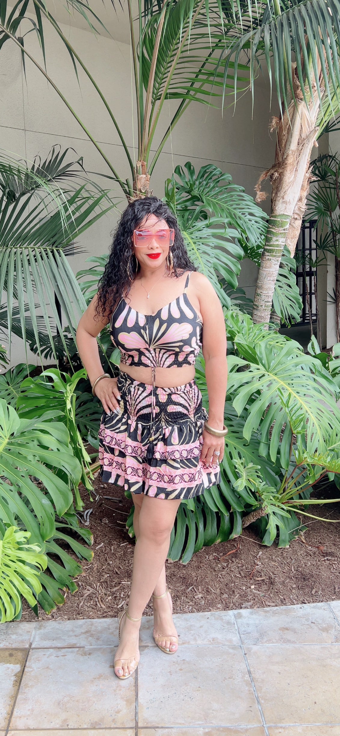 SILKY MINI SKIRT SET