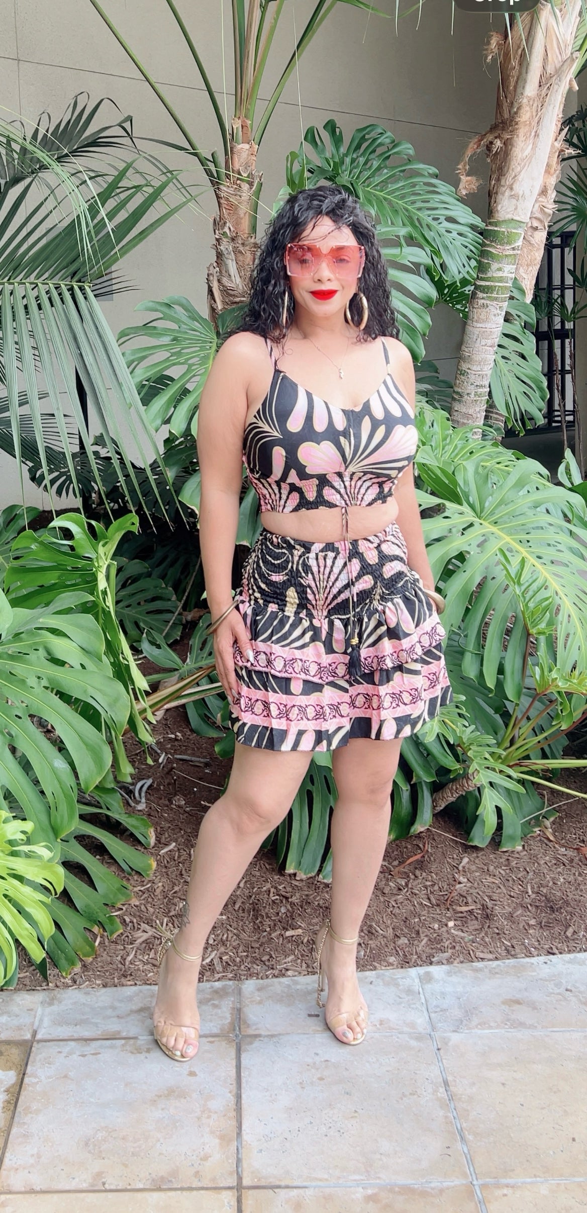 SILKY MINI SKIRT SET