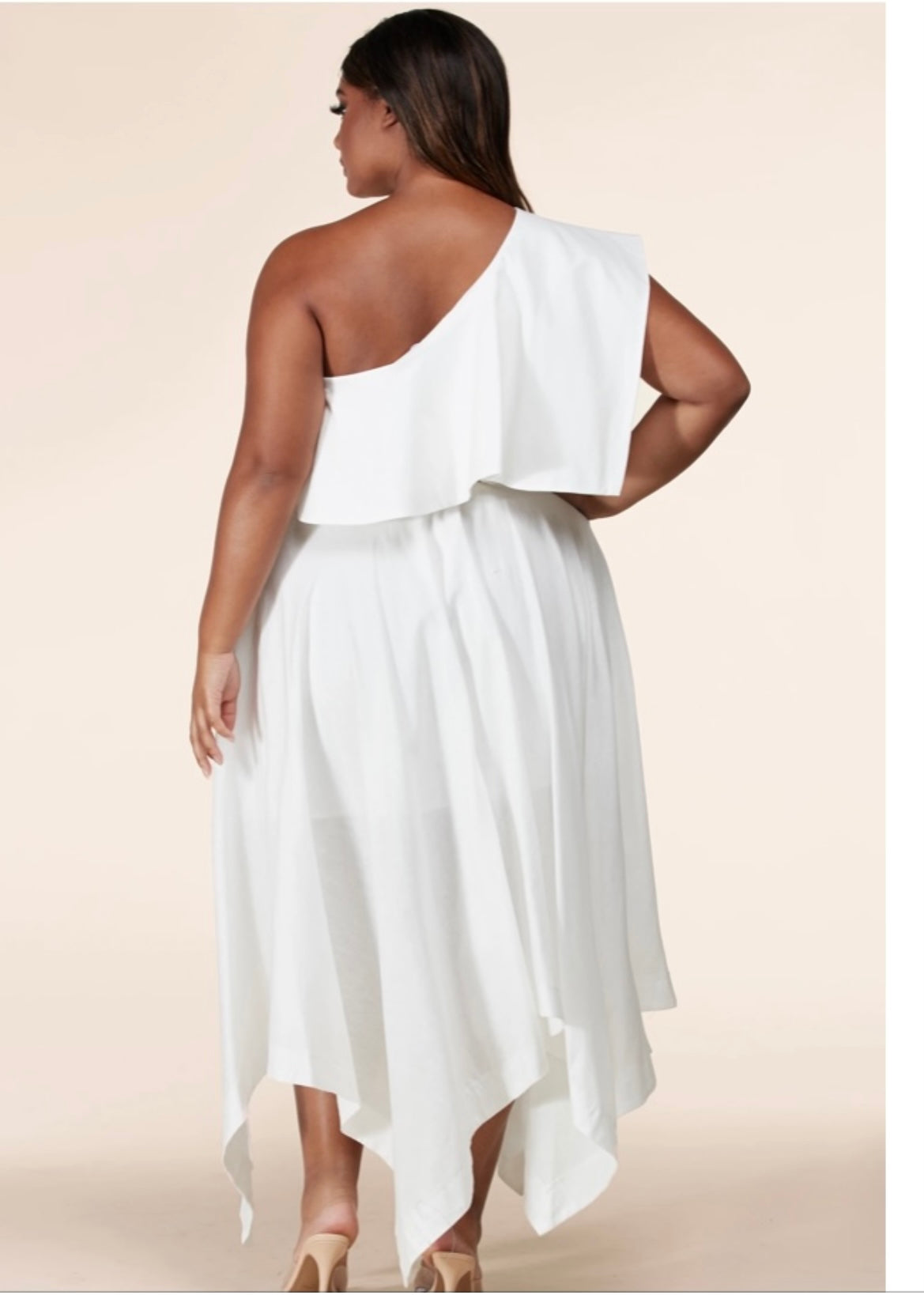 Plus Size Off The Shoulder Linen Dress
