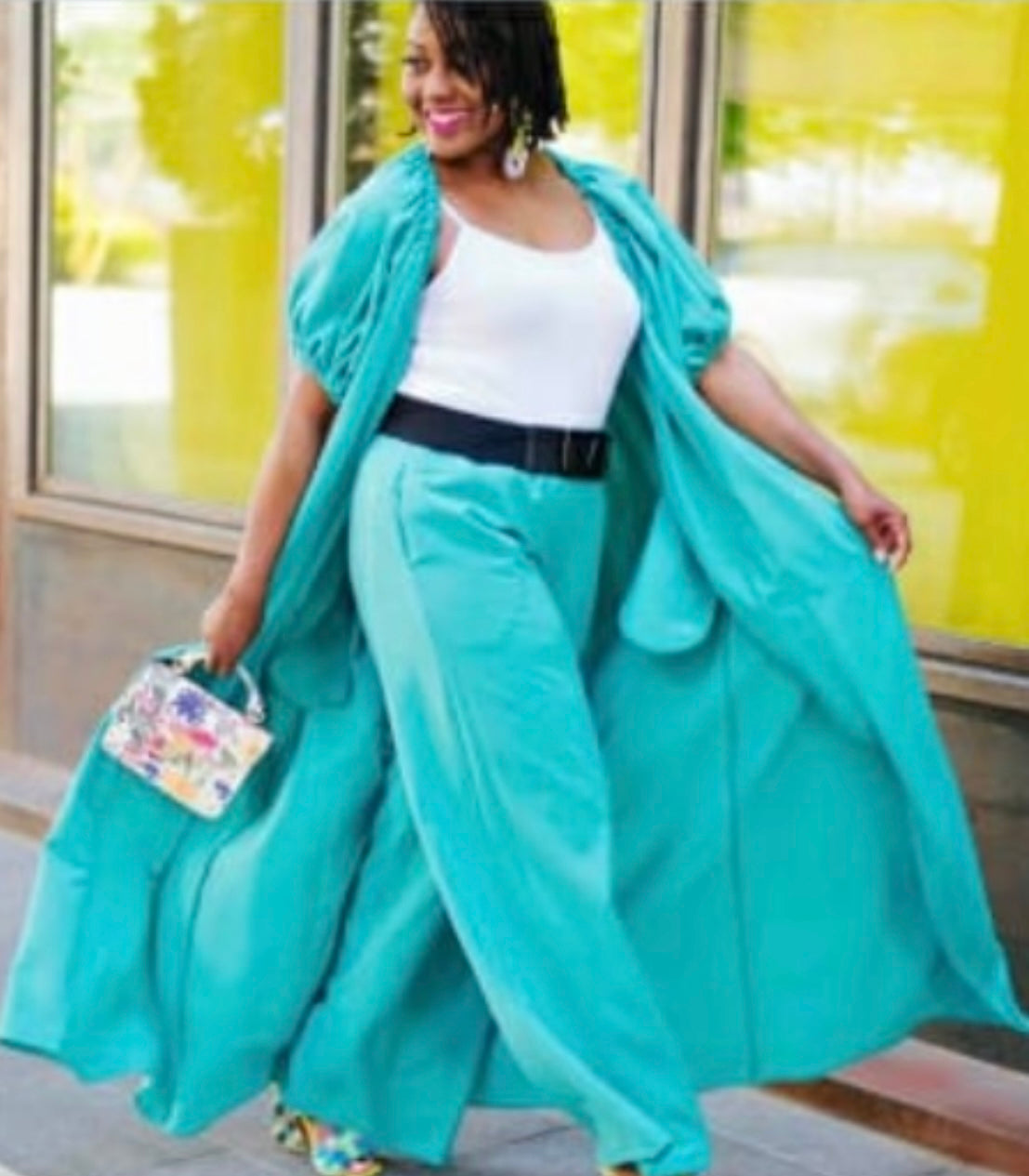 Turquoise 2-Piece Pants Set