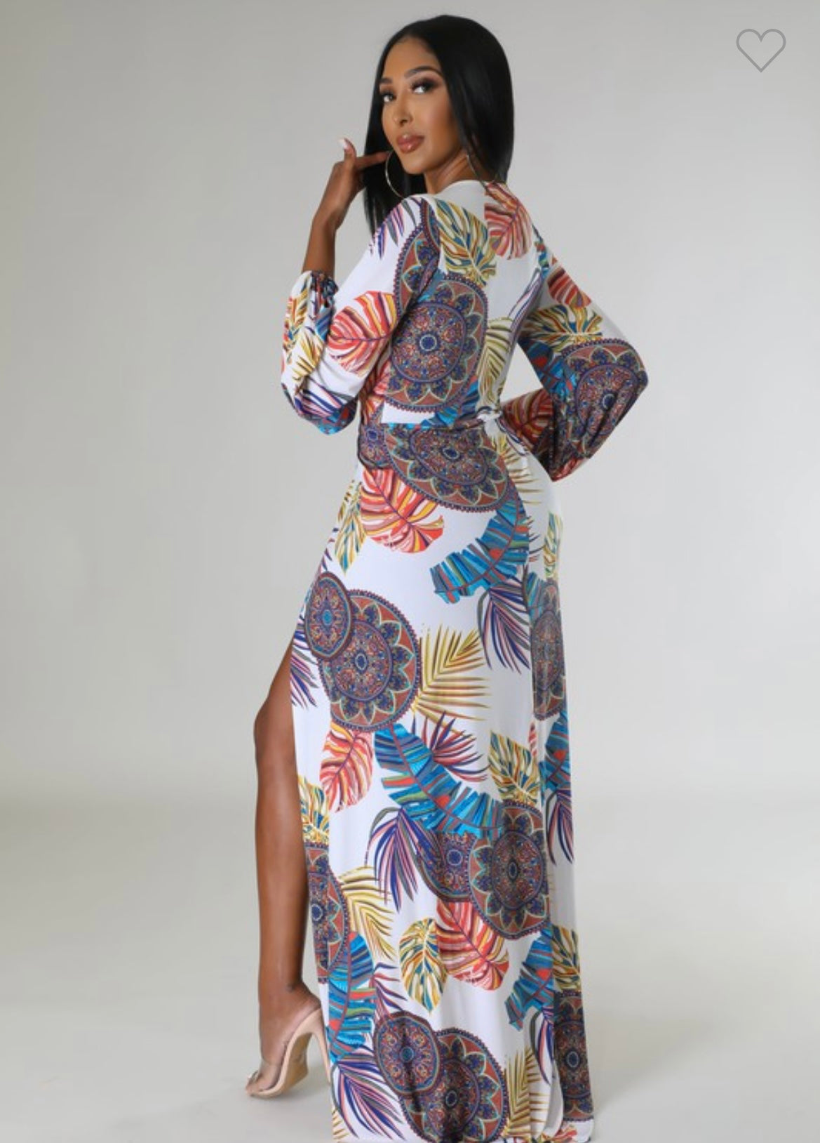 Floral V Neck Crossed Front SLT Maxi Dress