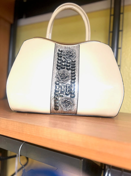 OFF WHITE RHINESTONE PURSE