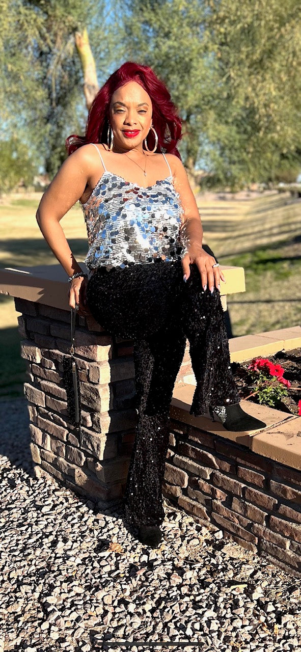 BEAUTIFUL SILVER SPARKLING TOP