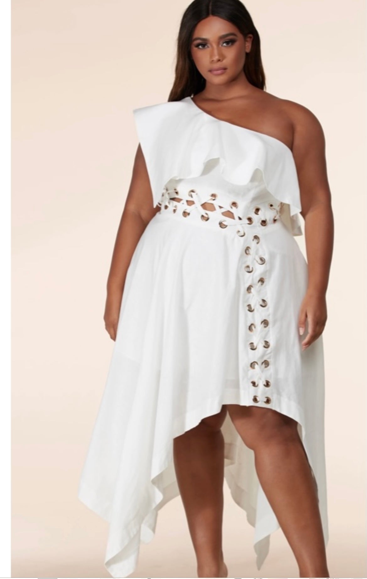 Plus Size Off The Shoulder Linen Dress