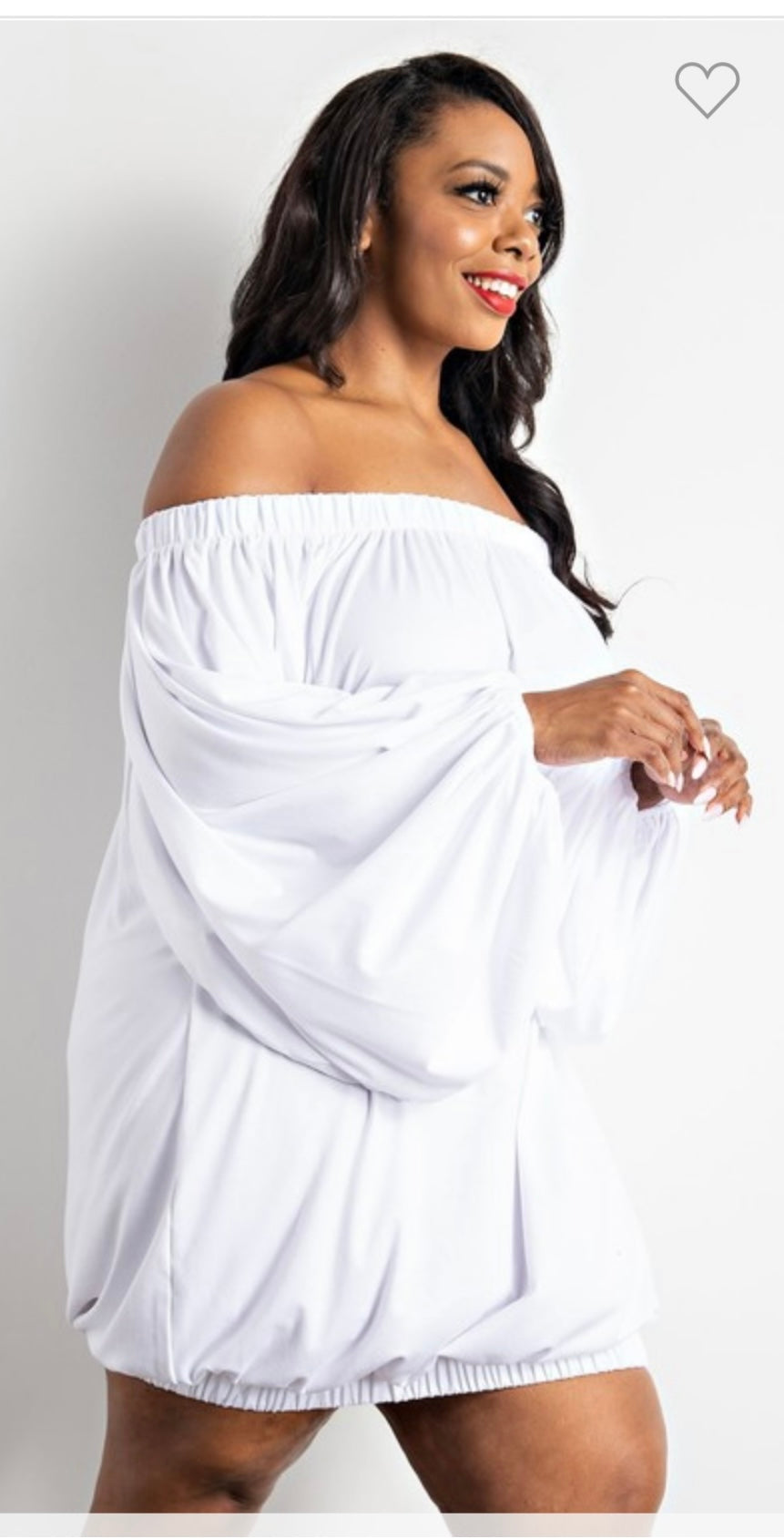 Plus off Shoulder Balloon Dress